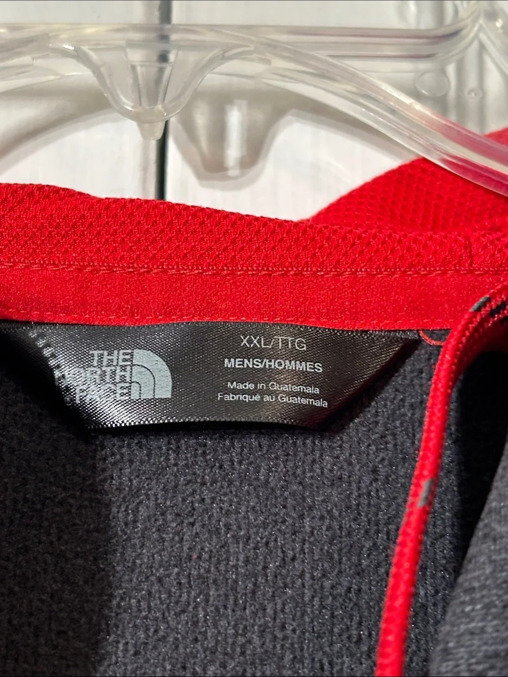 The North Face Men’s Red/Gray Drawstring Hooded Full Zip Jacket Size XXL